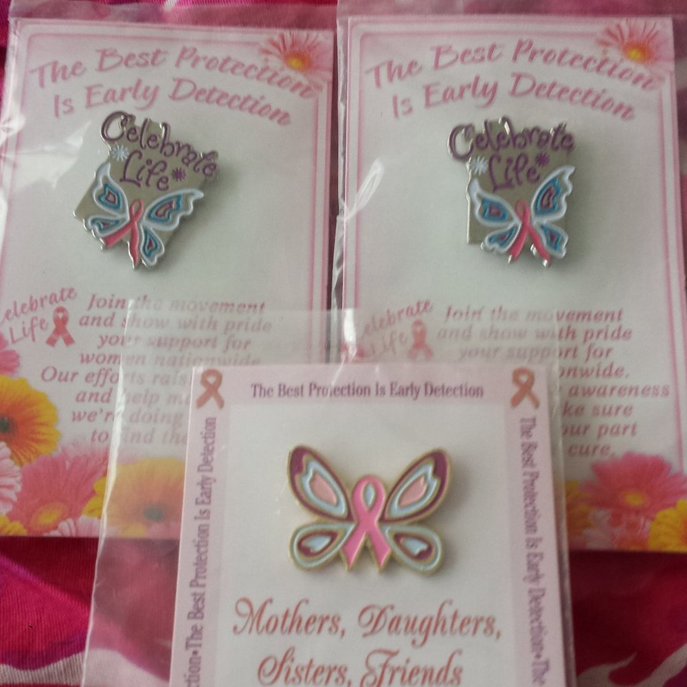 Breast Cancer Awareness Pins Key chain Lot Bundle